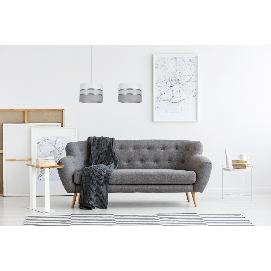 Luster na sajli CORAL 2xE27/60W/230V bela/sivo