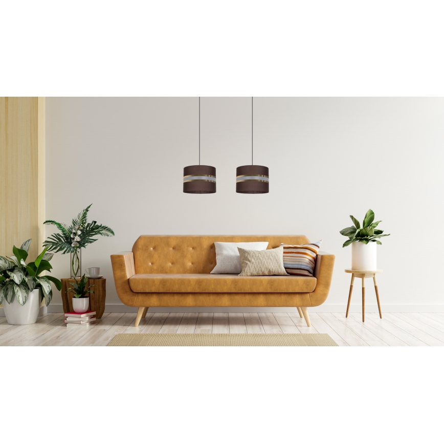Luster na sajli CORAL 2xE27/60W/230V braon