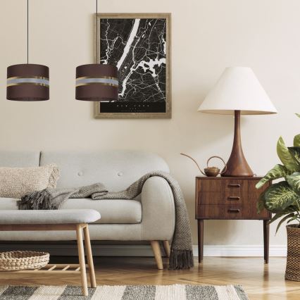 Luster na sajli CORAL 2xE27/60W/230V braon