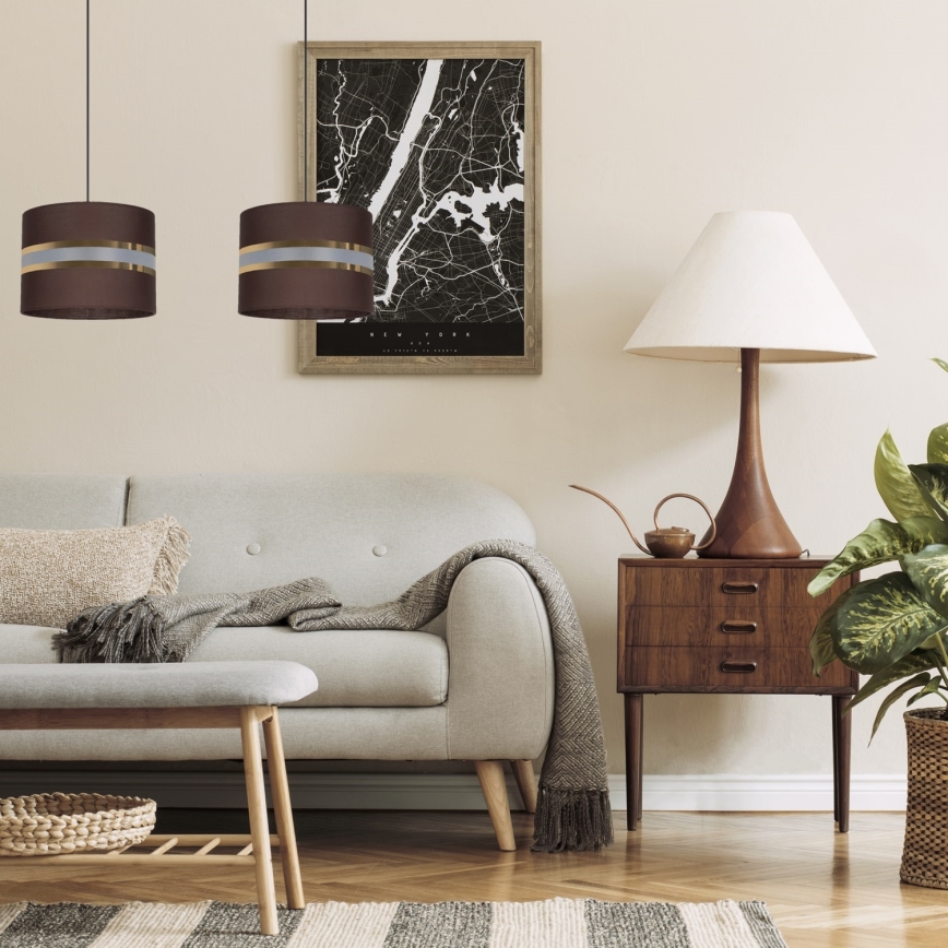Luster na sajli CORAL 2xE27/60W/230V braon