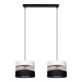 Luster na sajli CORAL 2xE27/60W/230V crno-beli