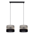 Luster na sajli CORAL 2xE27/60W/230V crno-siva
