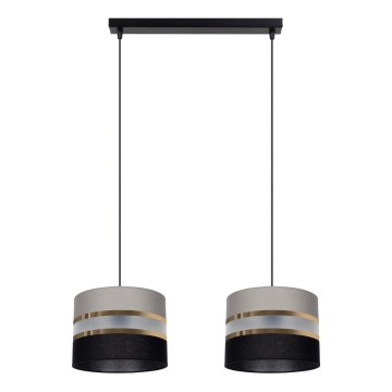 Luster na sajli CORAL 2xE27/60W/230V crno-siva