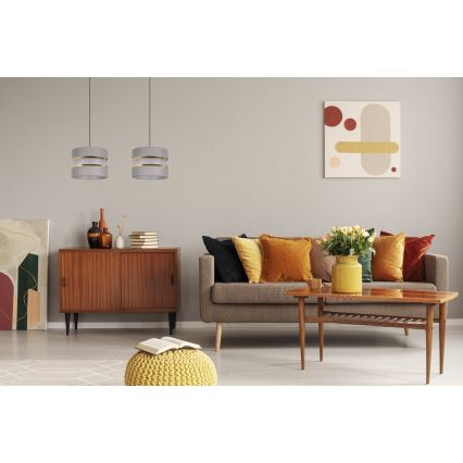 Luster na sajli CORAL 2xE27/60W/230V sivo