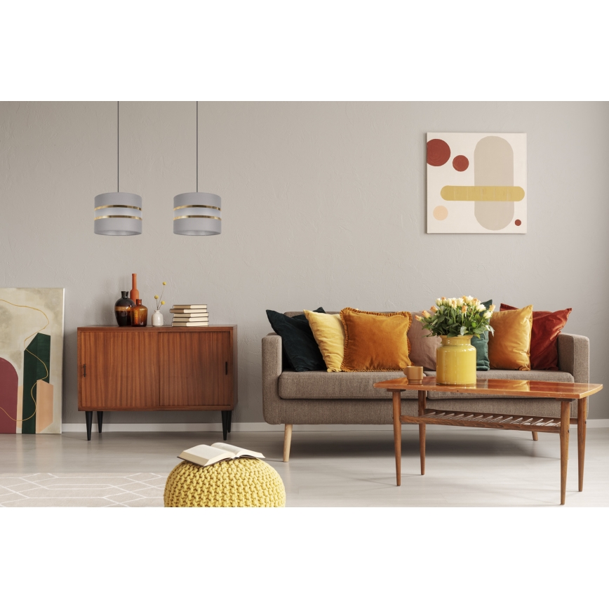 Luster na sajli CORAL 2xE27/60W/230V sivo