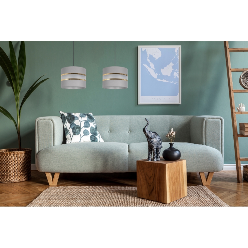 Luster na sajli CORAL 2xE27/60W/230V sivo