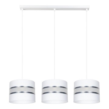 Luster na sajli CORAL 3xE27/60W/230V bela