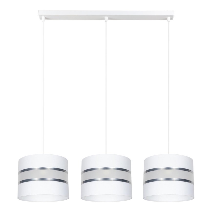 Luster na sajli CORAL 3xE27/60W/230V bela