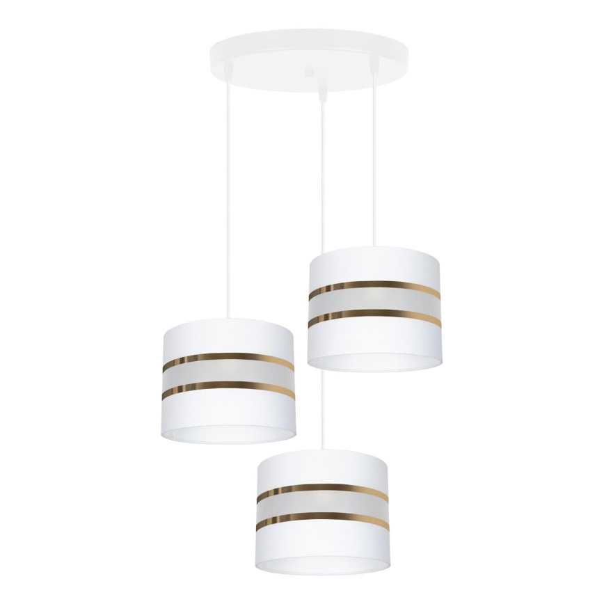 Luster na sajli CORAL 3xE27/60W/230V bela