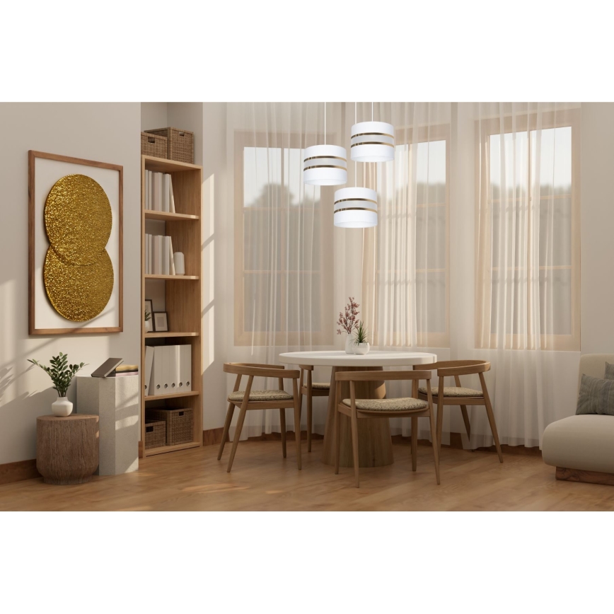 Luster na sajli CORAL 3xE27/60W/230V bela