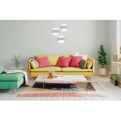 Luster na sajli CORAL 3xE27/60W/230V bela