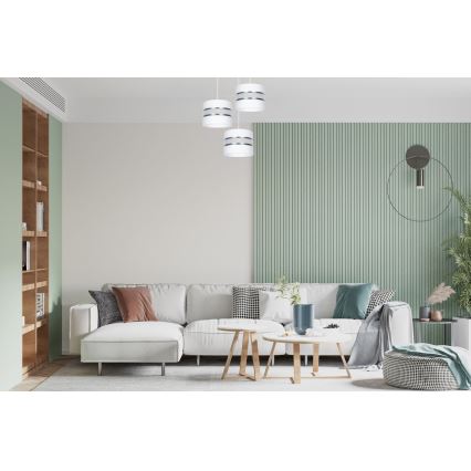 Luster na sajli CORAL 3xE27/60W/230V bela/mat krom pr. 45 cm