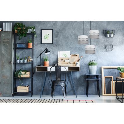 Luster na sajli CORAL 3xE27/60W/230V bela/siva