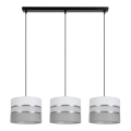 Luster na sajli CORAL 3xE27/60W/230V bela/sivo