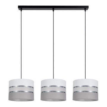 Luster na sajli CORAL 3xE27/60W/230V bela/sivo