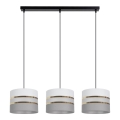 Luster na sajli CORAL 3xE27/60W/230V bela/sivo