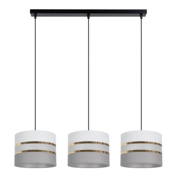 Luster na sajli CORAL 3xE27/60W/230V bela/sivo