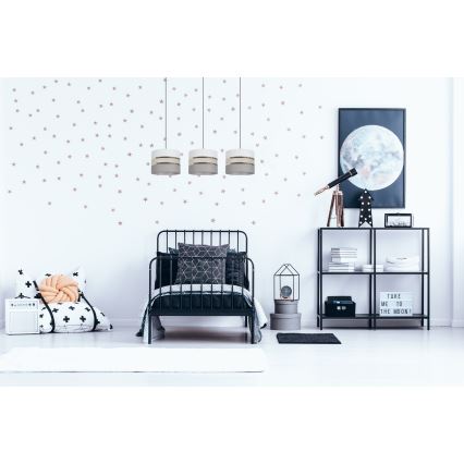 Luster na sajli CORAL 3xE27/60W/230V bela/sivo