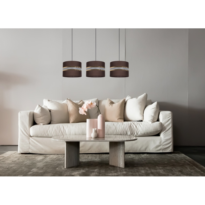Luster na sajli CORAL 3xE27/60W/230V braon
