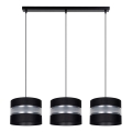 Luster na sajli CORAL 3xE27/60W/230V crni