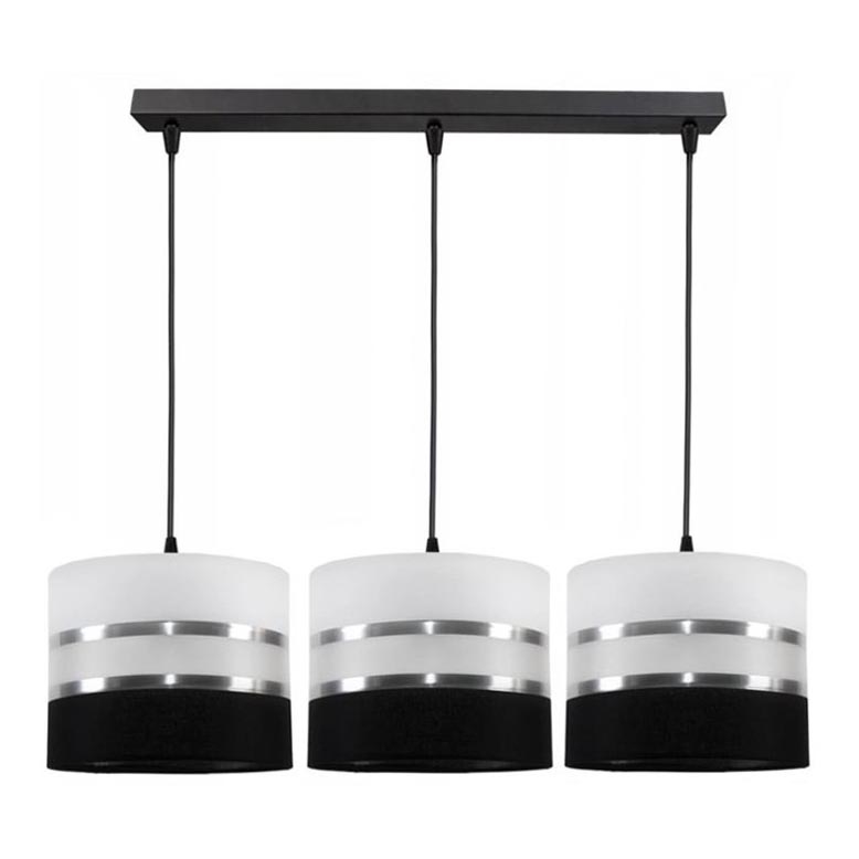 Luster na sajli CORAL 3xE27/60W/230V crno-bela