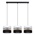 Luster na sajli CORAL 3xE27/60W/230V crno-bela