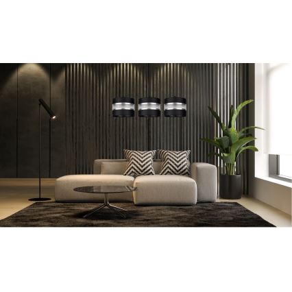 Luster na sajli CORAL 3xE27/60W/230V crno