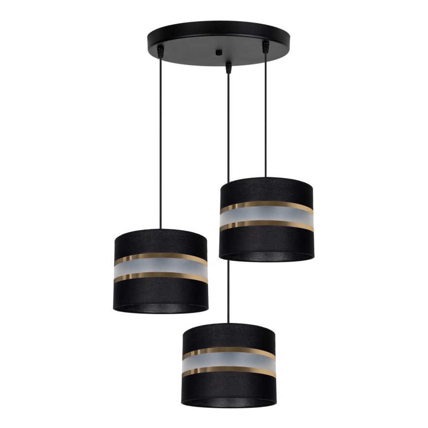Luster na sajli CORAL 3xE27/60W/230V crno