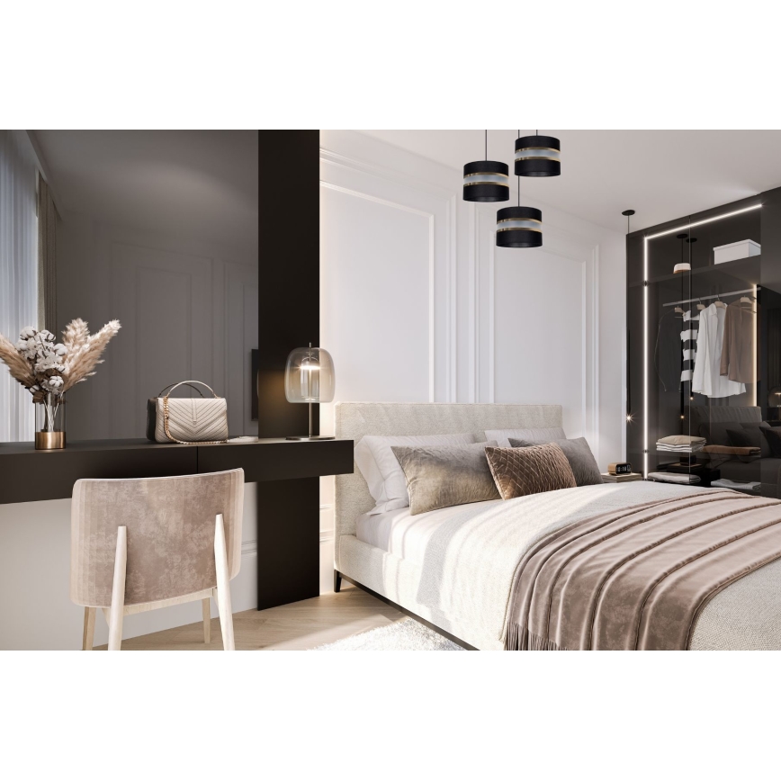 Luster na sajli CORAL 3xE27/60W/230V crno