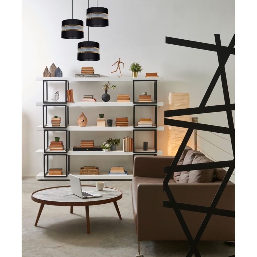 Luster na sajli CORAL 3xE27/60W/230V crno