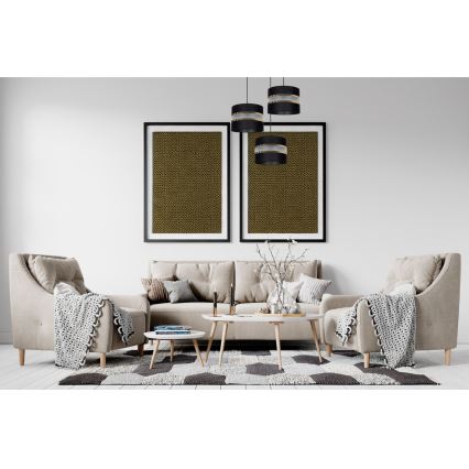 Luster na sajli CORAL 3xE27/60W/230V crno