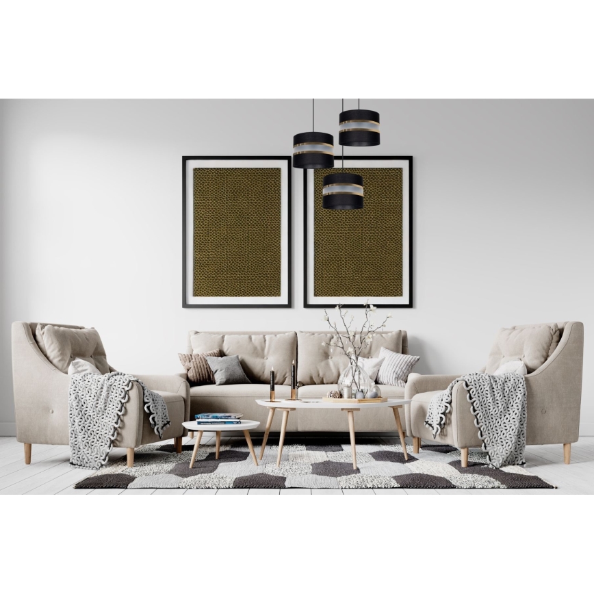 Luster na sajli CORAL 3xE27/60W/230V crno
