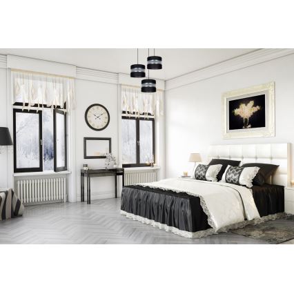 Luster na sajli CORAL 3xE27/60W/230V crno/mat krom pr. 45 cm