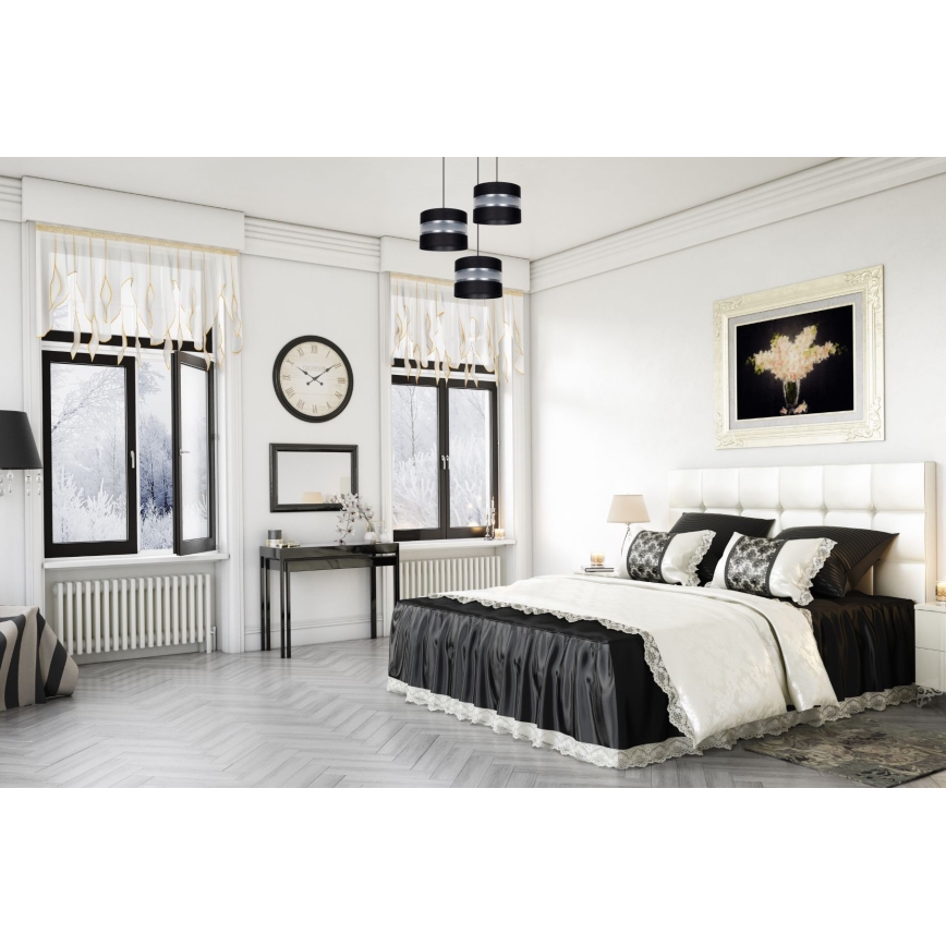 Luster na sajli CORAL 3xE27/60W/230V crno/mat krom pr. 45 cm