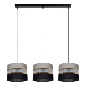 Luster na sajli CORAL 3xE27/60W/230V crno-siva