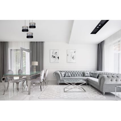 Luster na sajli CORAL 3xE27/60W/230V crno/sivo/mat krom pr. 45 cm