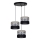 Luster na sajli CORAL 3xE27/60W/230V crno/sivo/mat krom pr. 45 cm