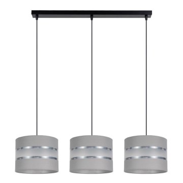 Luster na sajli CORAL 3xE27/60W/230V sivo