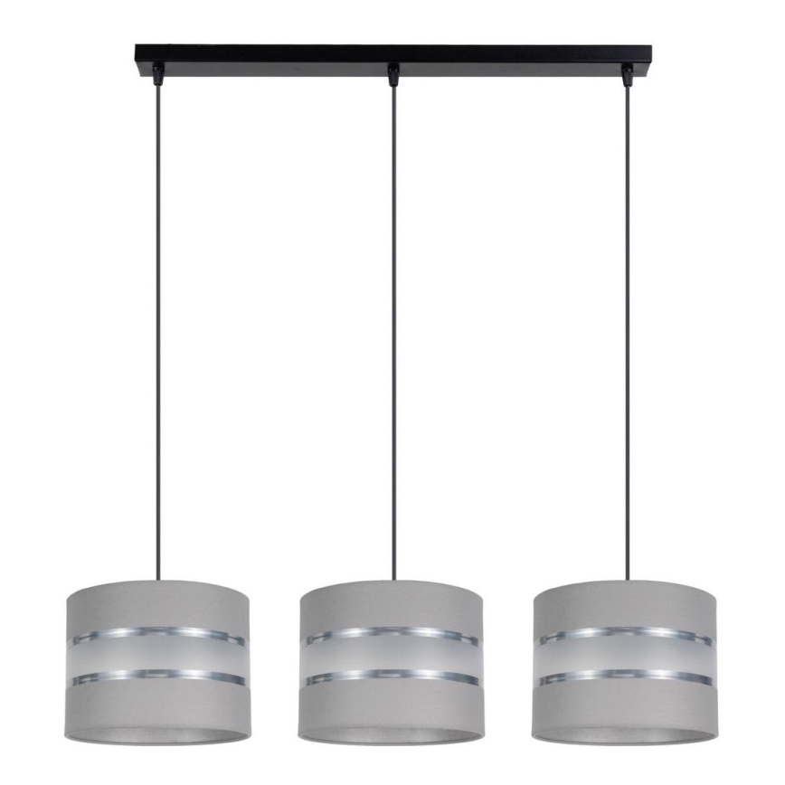 Luster na sajli CORAL 3xE27/60W/230V sivo