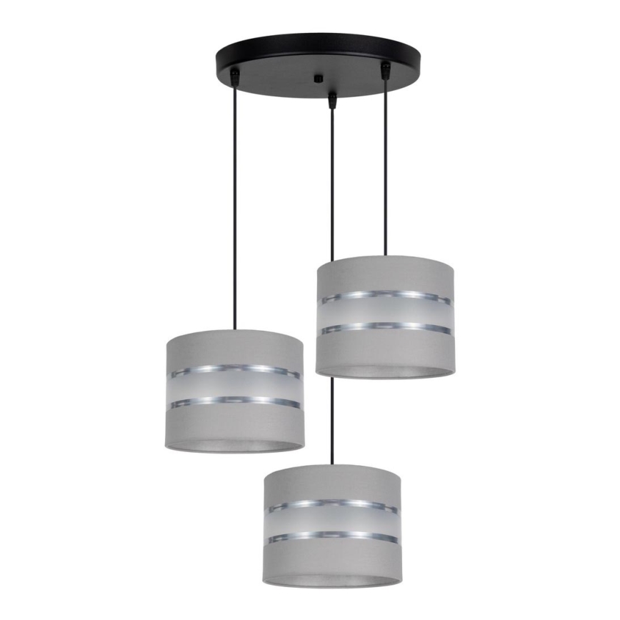 Luster na sajli CORAL 3xE27/60W/230V sivo