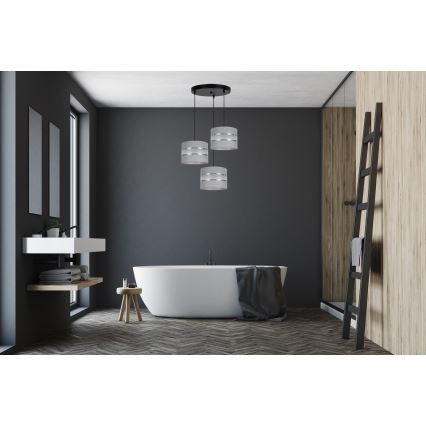 Luster na sajli CORAL 3xE27/60W/230V sivo