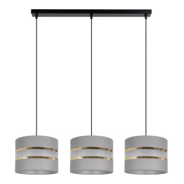 Luster na sajli CORAL 3xE27/60W/230V sivo
