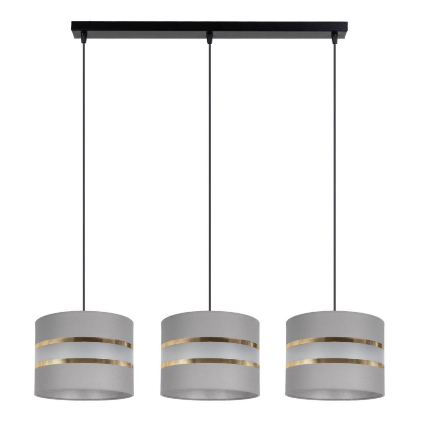Luster na sajli CORAL 3xE27/60W/230V sivo