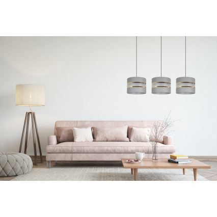 Luster na sajli CORAL 3xE27/60W/230V sivo