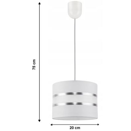 Luster na sajli CORAL S 1xE27/60W/230V bela