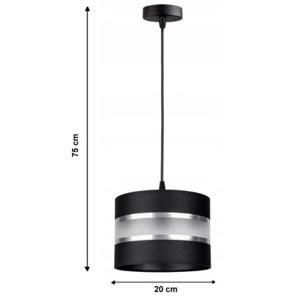 Luster na sajli CORAL S 1xE27/60W/230V crno