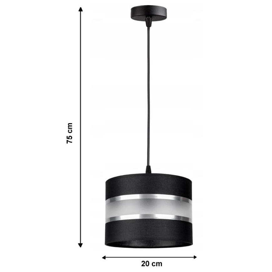 Luster na sajli CORAL S 1xE27/60W/230V crno