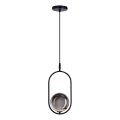 Luster na sajli CORDEL 1xG9/28W/230V crno/dimno crno