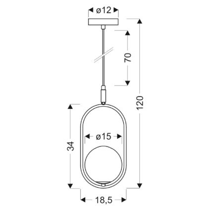Luster na sajli CORDEL 1xG9/28W/230V sjajni hrom