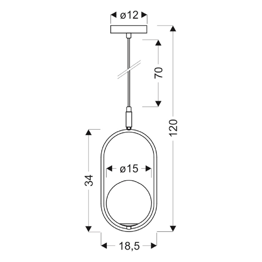 Luster na sajli CORDEL 1xG9/28W/230V sjajni hrom